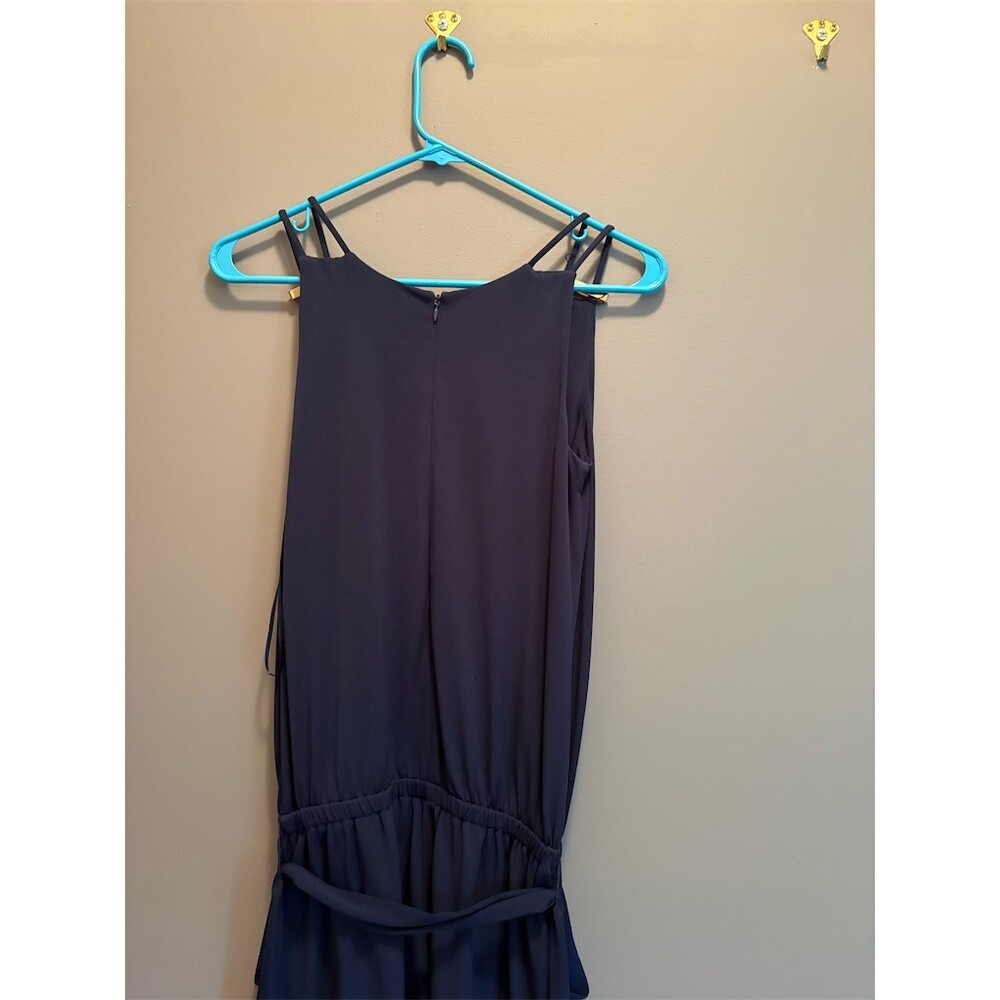 Michael Kors Shorts Romper Womens 2XS Navy Blue Sleeveless Tie Waist Pockets - Picture 4 of 9